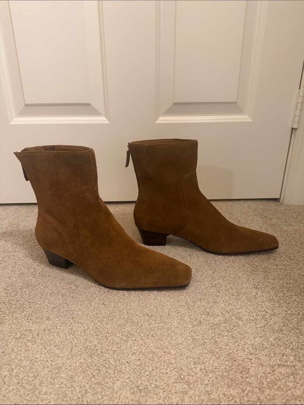 Madewell The Lexie Ankle Boots in Warm Chestnut Suede Size 9 NWOB